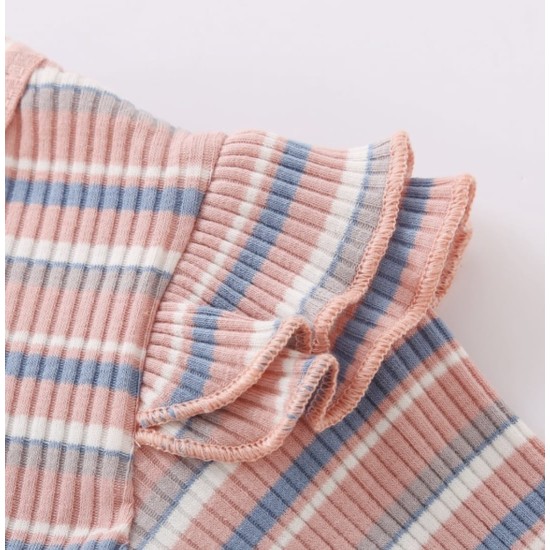 Baby Ribbed Set Stripes - Pink