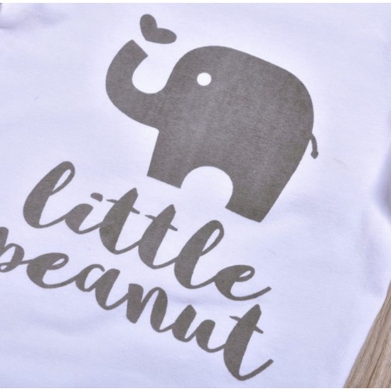 Baby Set Little Peanut Elephant - White/Grey