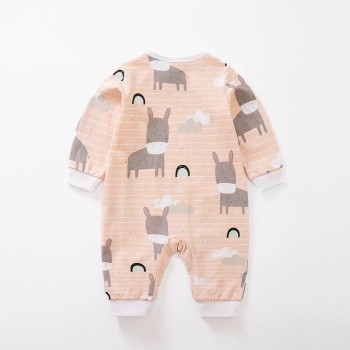 Baby Striped Jumpsuit "Lilttle Don" - L.Pink