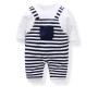 Baby Striped Navy Jumpsuit - White/Blue