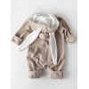 Baby Striped Playsuit Bunny Ear - Apricot