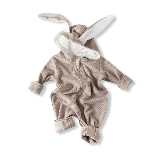 Baby Striped Playsuit Bunny Ear - Apricot Baby Striped Playsuit Bunny Ear - Apricot