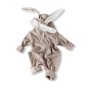Baby Striped Playsuit Bunny Ear - Apricot