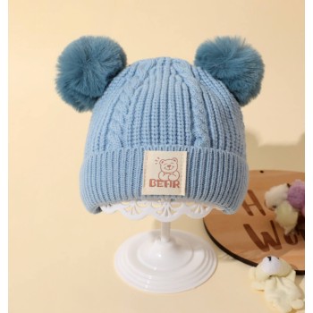 Baby/Toddler Beanie Double Pompon - Sky Blue