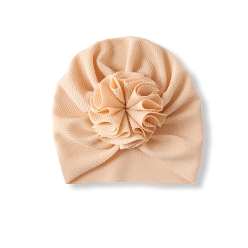 Baby Turban With Pompon - Beige