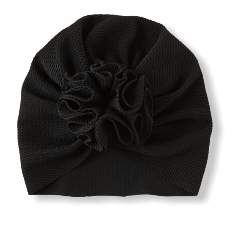 Baby Turban With Pompon - Black