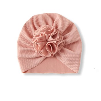 Baby Turban With Pompon - Rose Gold