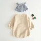 Baby Unisex Fleece Jumpsuit Doggy Face - Apricot Baby Unisex Fleece Jumpsuit Doggy Face - Apricot