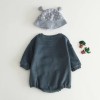 Baby Unisex Fleece Jumpsuit Doggy Face - D. Blue