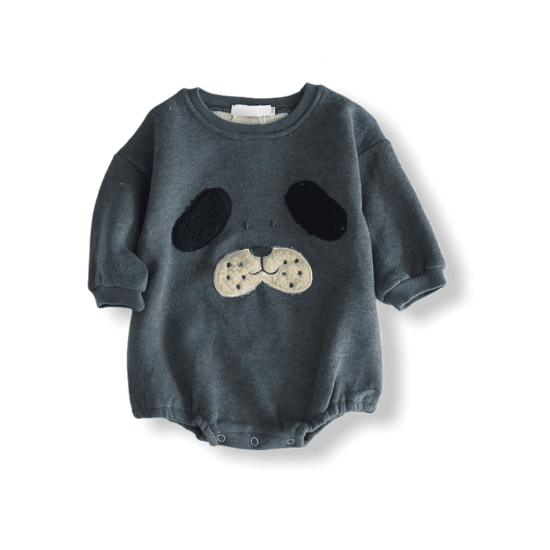 Baby Unisex Fleece Jumpsuit Doggy Face - D. Blue Baby Unisex Fleece Jumpsuit Doggy Face - D. Blue
