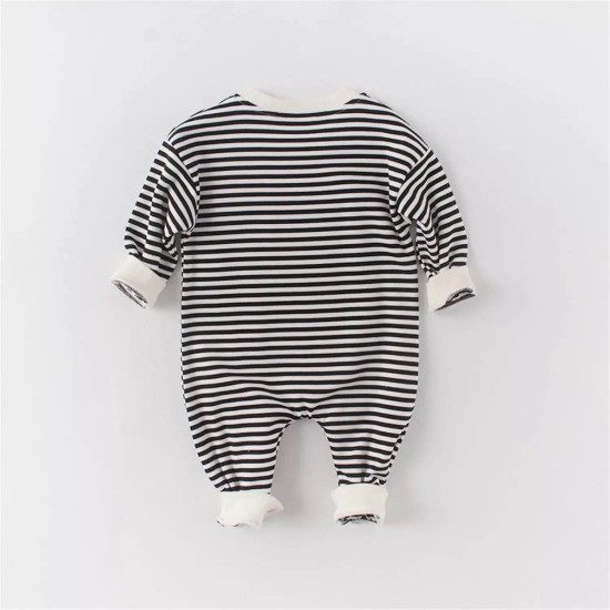 Baby Unisex Happy Face Jumpsuit - Black/White Baby Unisex Happy Face Jumpsuit - Black/White