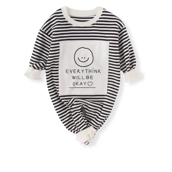 Baby Unisex Happy Face Jumpsuit - Black/White Baby Unisex Happy Face Jumpsuit - Black/White
