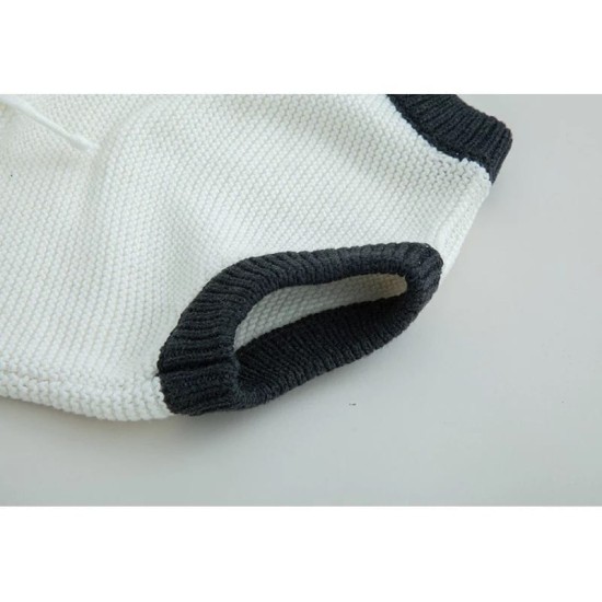 Baby Unisex Knitted Stripped Set - D.Grey