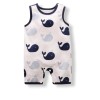 Baby Unisex Sleeveless Jumpsuit Whales - White