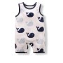 Baby Unisex Sleeveless Jumpsuit "Whales" - White