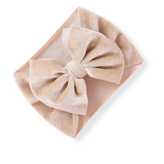 Baby Velvet Bowknot Headband - Beige Baby Velvet Bowknot Headband - Beige