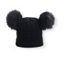 Beanie Baby With Double Pompon - Total Black
