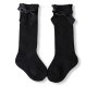 Bow Ribbed Midi Socks - Black