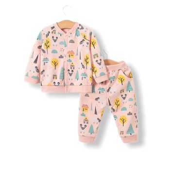 Βρεφικό Σετ Φόρμας για Κορίτσι - "Forest" - Pink