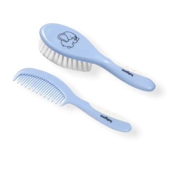 Brush And Comb Soft Bristles Blue Elephant BABYONO