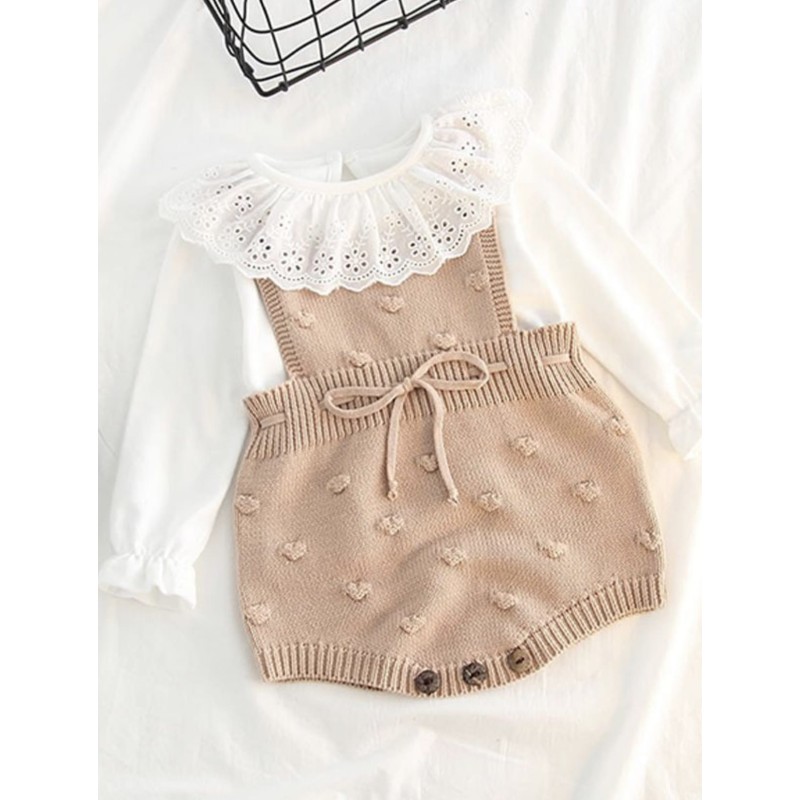 Bubble balls Sleeveless Knitted Baby - Brown