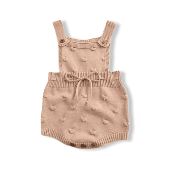 Bubble balls Sleeveless Knitted Baby - Brown
