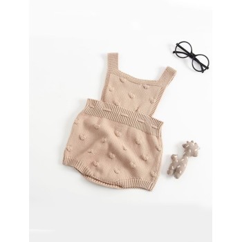 Bubble balls Sleeveless Knitted Baby - Brown