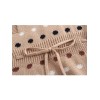 Dots Knitted Sleeveless Girl Bodysuit - Beige