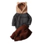 Fleese Hoodie Baby 3D Set - Coffee