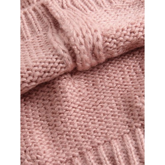 Girl Knit Pompom Handmade Jacket - Pink Girl Knit Pompom Handmade Jacket - Pink