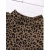 Girl Leopard Set With Leather Skirt - Black