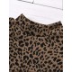Girl Leopard Set With Leather Skirt - Black Girl Leopard Set With Leather Skirt - Black