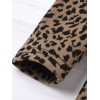 Girl Leopard Set With Leather Skirt - Black