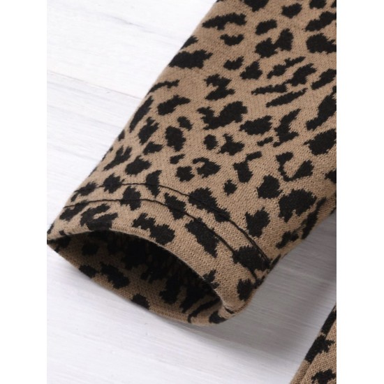 Girl Leopard Set With Leather Skirt - Black Girl Leopard Set With Leather Skirt - Black