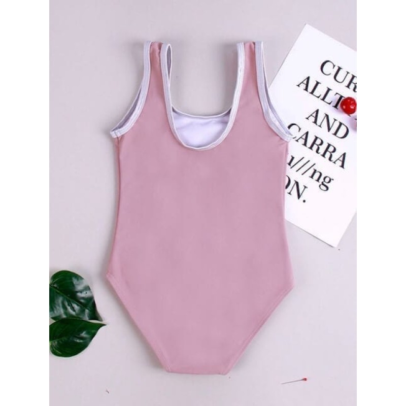 Girl One Piece Swimswit - Pink