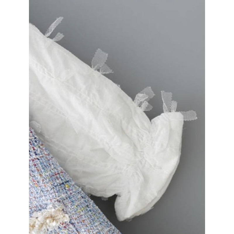 Girl Tweed Dress - Light Blue