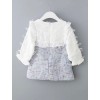 Girl Tweed Dress - Light Blue