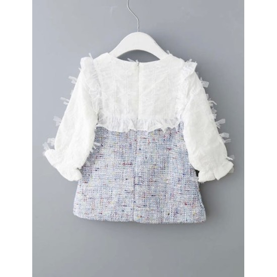 Girl Tweed Dress - Light Blue Girl Tweed Dress - Light Blue