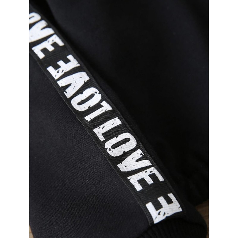 Girl Zebra Print Set With Tapes - Black/White