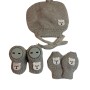 Handmade Baby Knitted Bienie Set - Grey