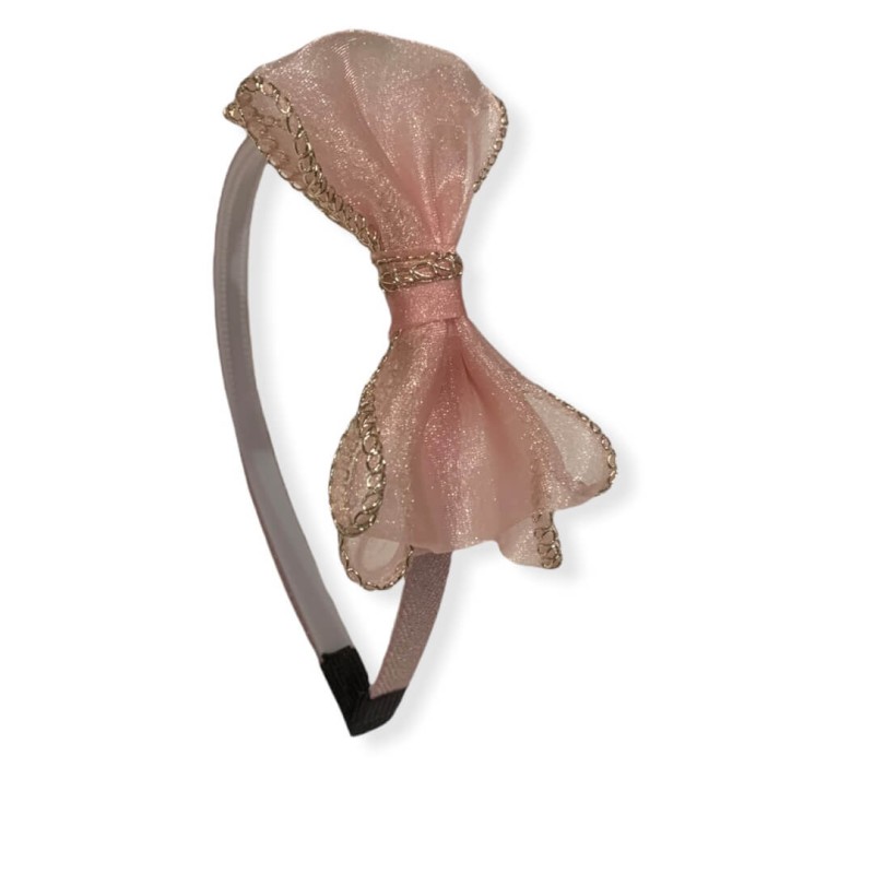 Headband Baby Glittery Bow - Pink