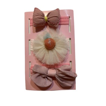 Headband Handmade Set 3 pcs - Baby Pink
