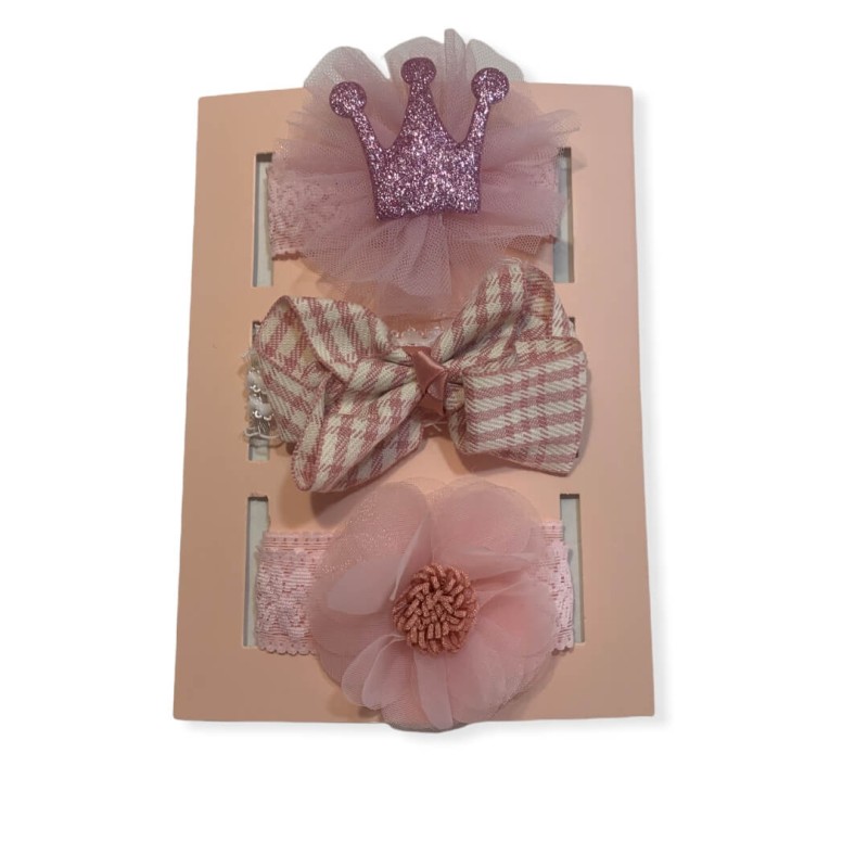Headband Set 3 pcs - Baby Pink