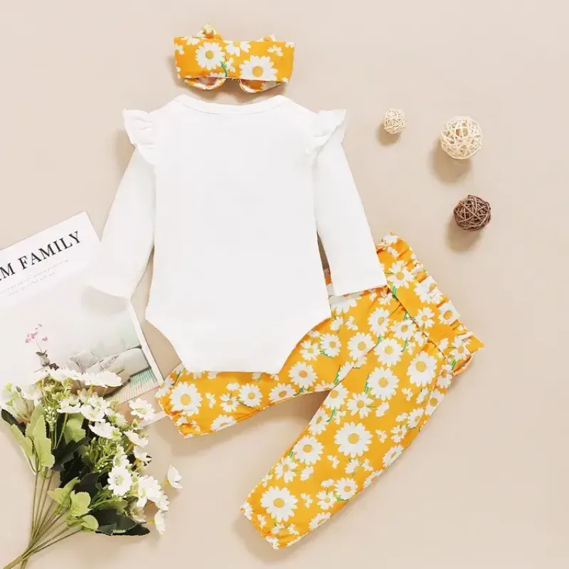 Baby Girl Casual Floral set - Yellow