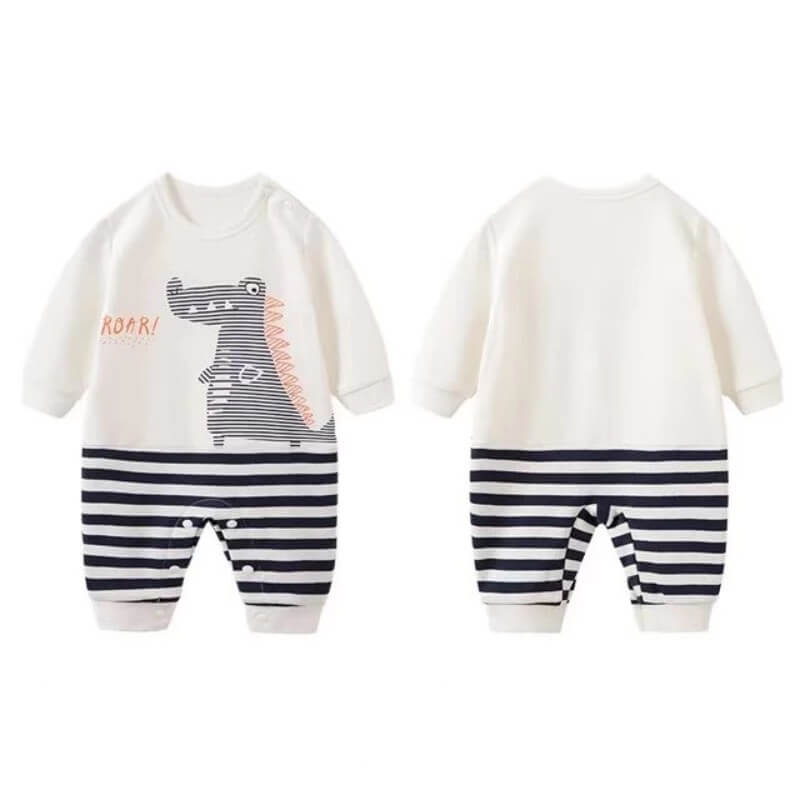 Baby Jumpsuit Little Dino - White