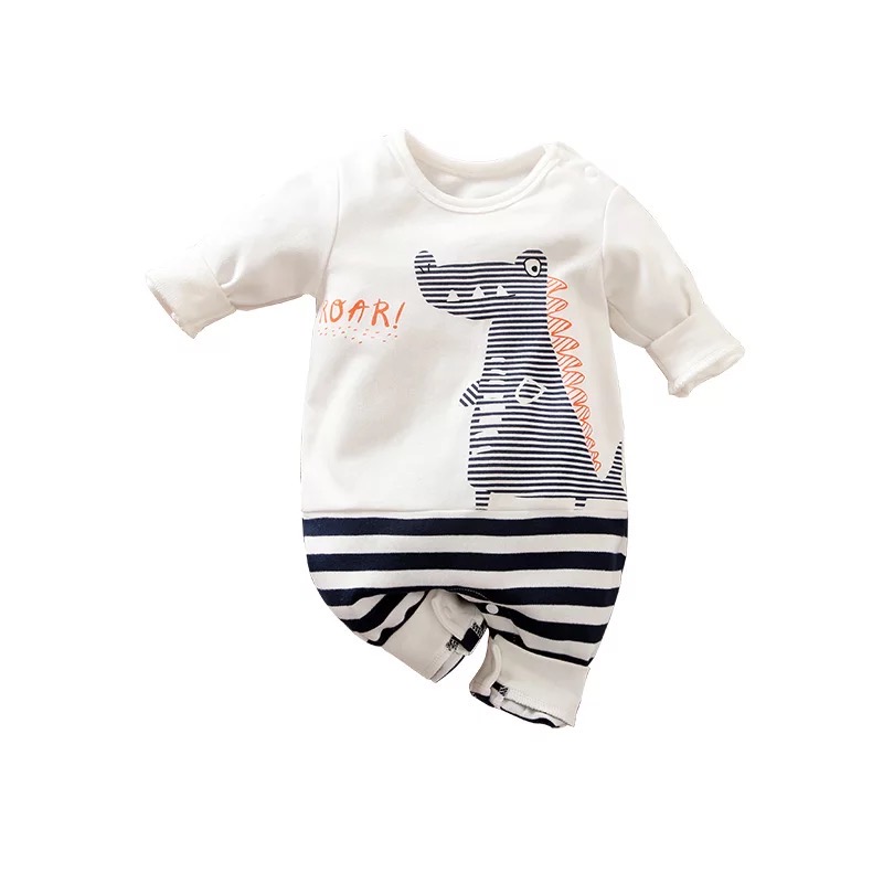 Baby Jumpsuit Little Dino - White