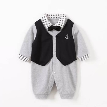 Baby Jumpsuit "Gentlemen" Costume - Grey