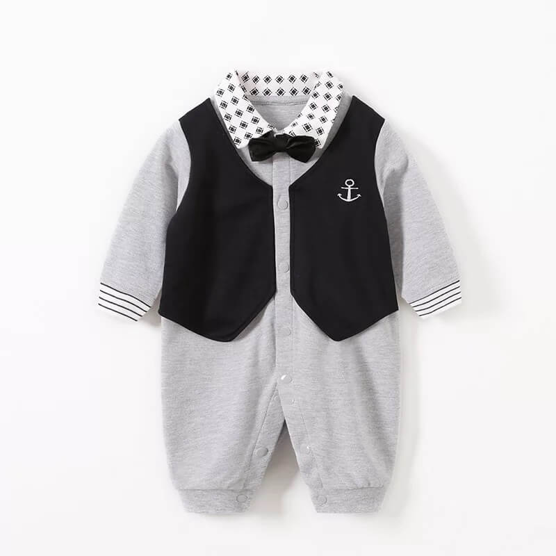 Baby Jumpsuit Gentlemen Costume - Grey