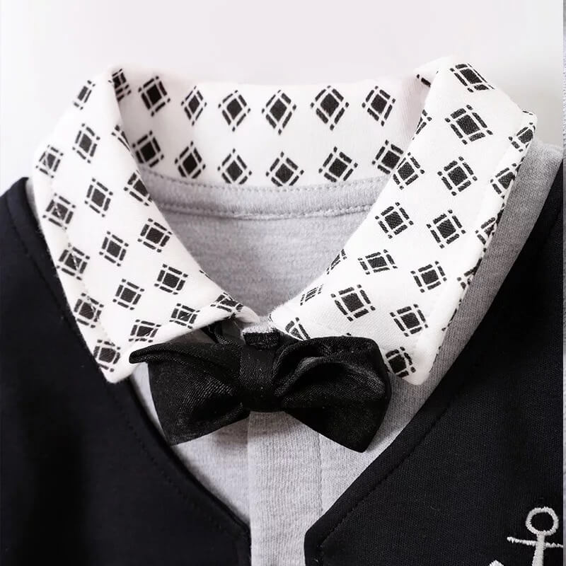 Baby Jumpsuit Gentlemen Costume - Grey
