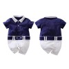 Baby Boy Short Sleeve Jumpsuit - Sailor Navy